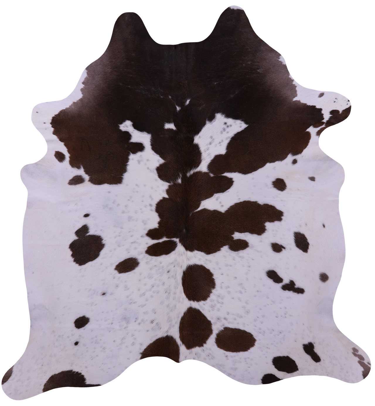 Brown & White Natural Cowhide Rug - X-Large 7' 2"H x 6' 8"W