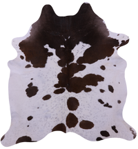 Thumbnail for Brown & White Natural Cowhide Rug - X-Large 7' 2