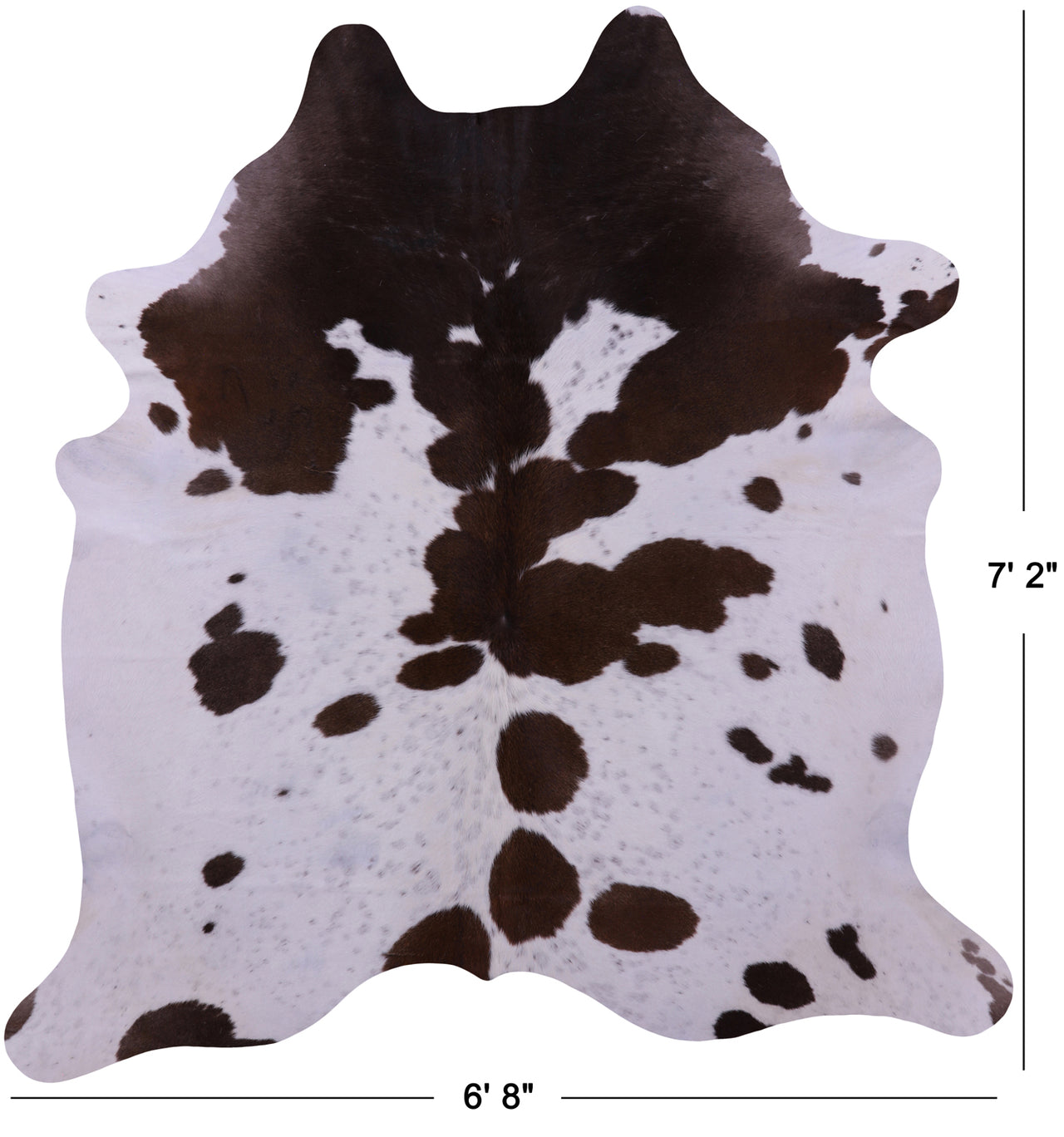 Brown & White Natural Cowhide Rug - X-Large 7' 2"H x 6' 8"W