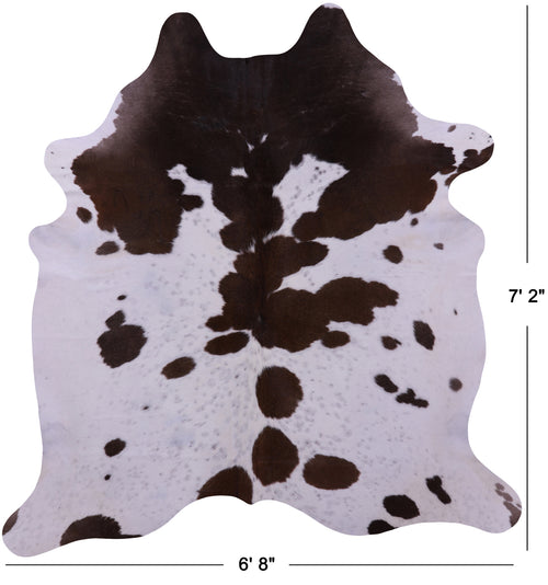 Brown & White Natural Cowhide Rug - X-Large 7' 2
