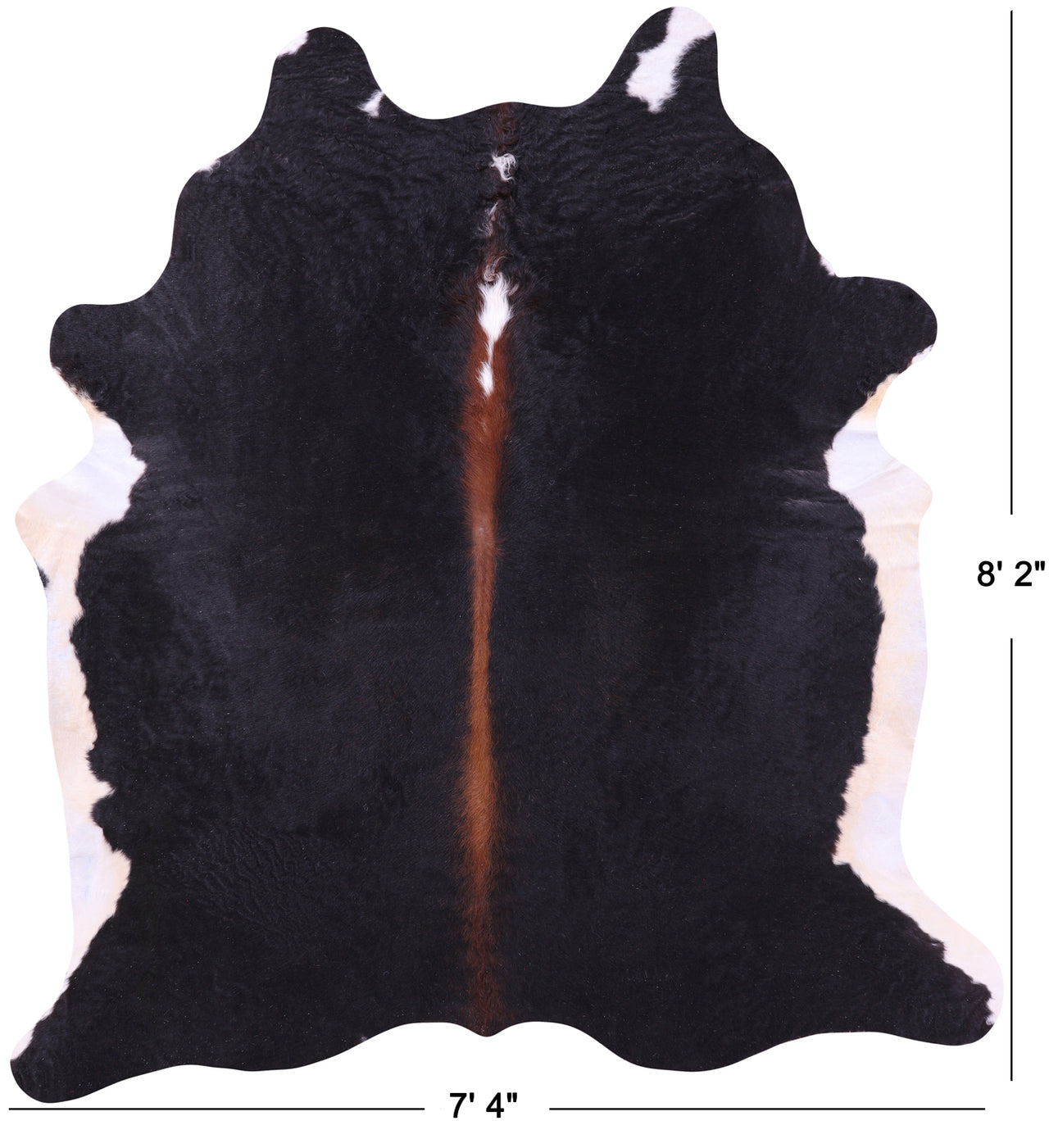 Black Natural Cowhide Rug - XX-Large 8' 2"H x 7' 4"W