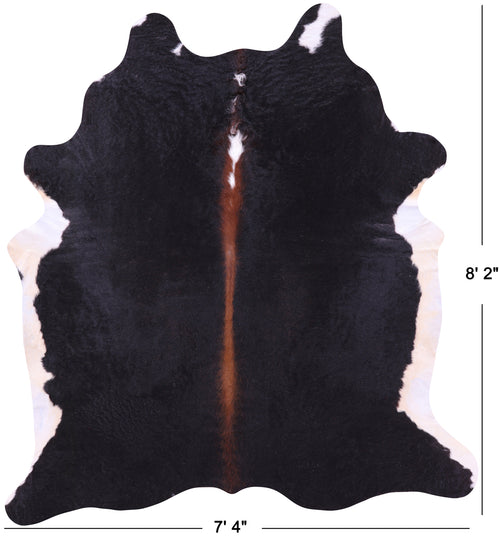 Black Natural Cowhide Rug - XX-Large 8' 2