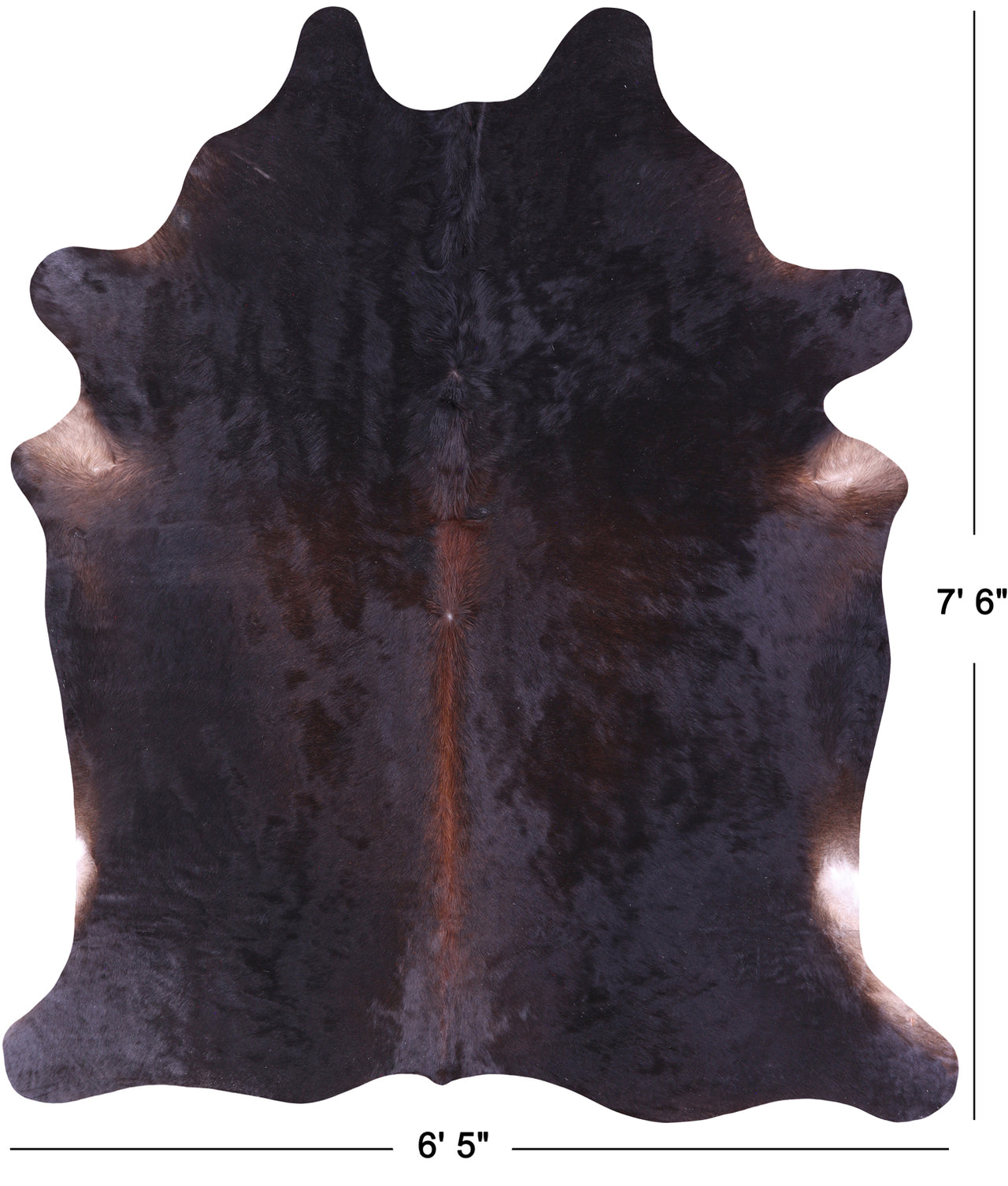 Dark Brown Natural Cowhide Rug - XX-Large 7' 6"H x 6' 5"W