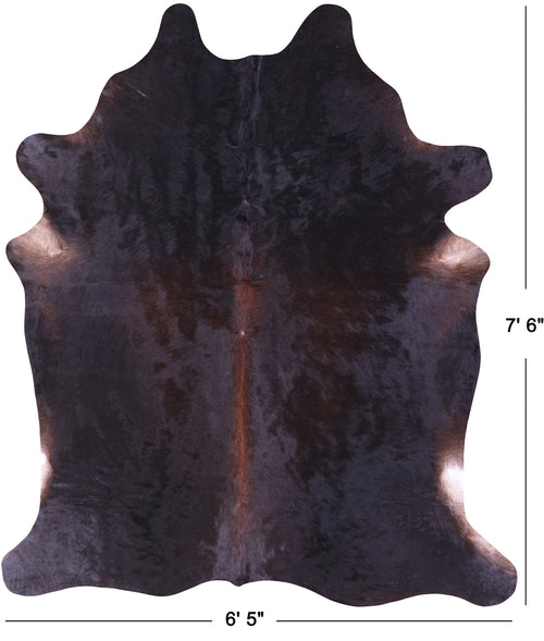 Dark Brown Natural Cowhide Rug - XX-Large 7' 6