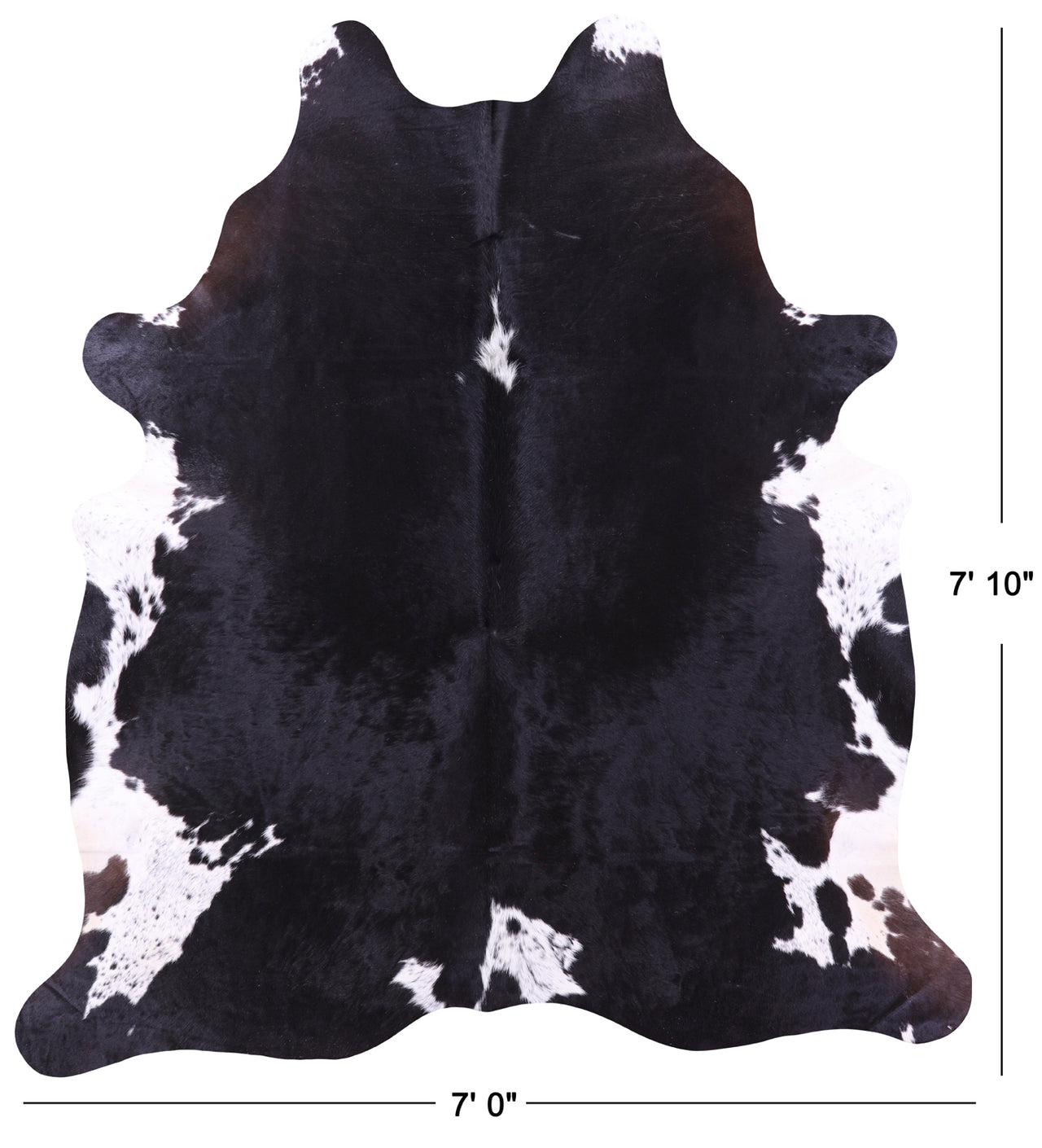 Black & White Natural Cowhide Rug - XX-Large 7' 10"H x 7' 0"W