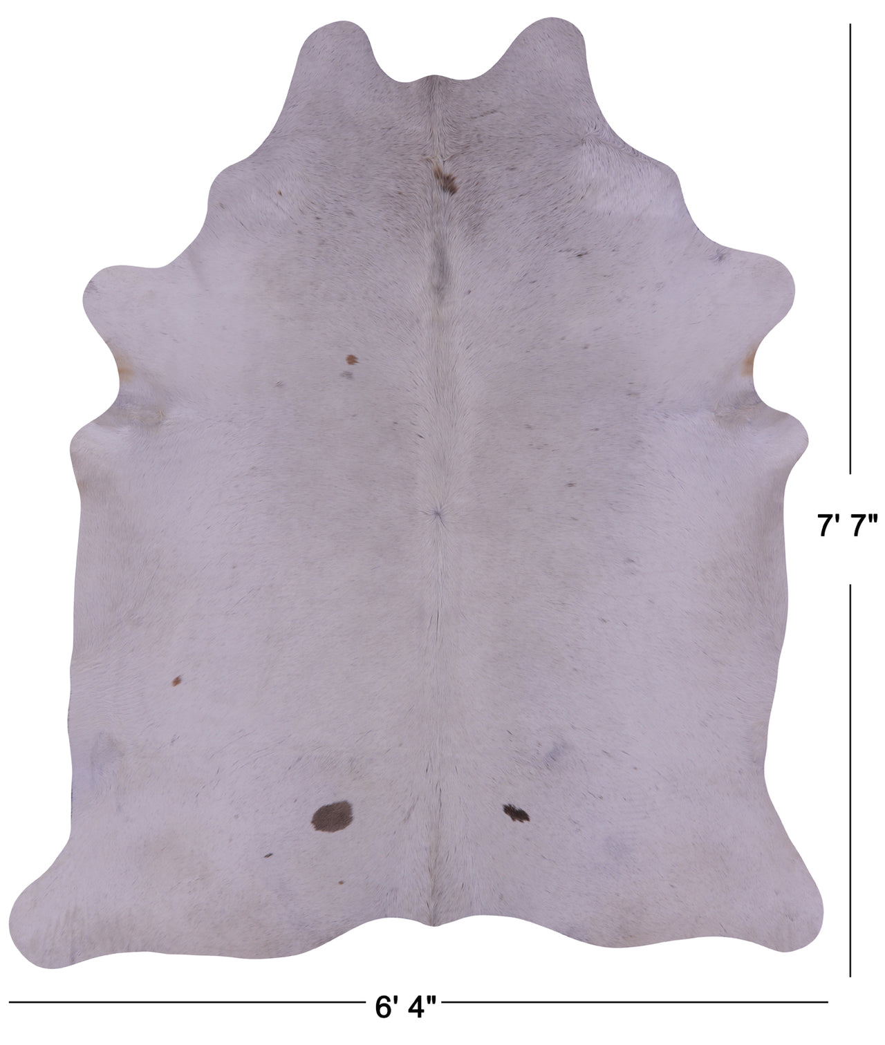 White Natural Cowhide Rug - XX-Large 7' 7"H x 6' 4"W