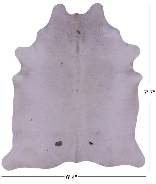 White Natural Cowhide Rug - XX-Large 7' 7