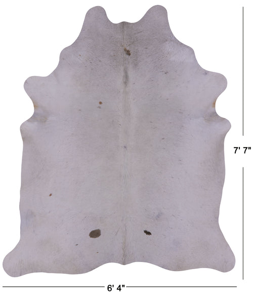 White Natural Cowhide Rug - XX-Large 7' 7