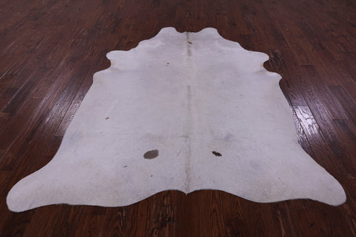 White Natural Cowhide Rug - XX-Large 7' 7