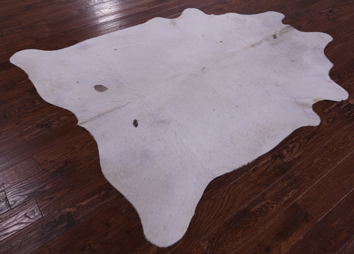White Natural Cowhide Rug - XX-Large 7' 7