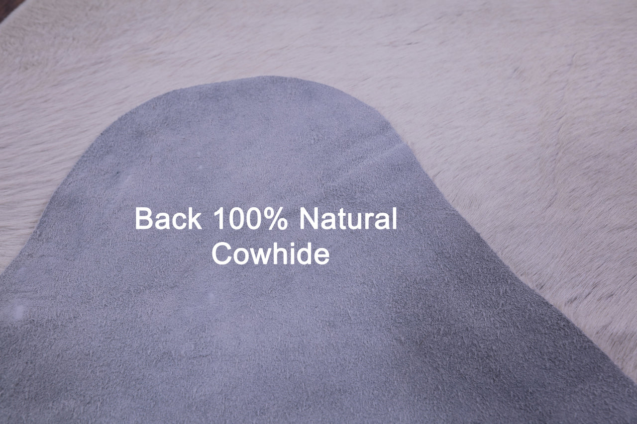 White Natural Cowhide Rug - XX-Large 7' 7"H x 6' 4"W
