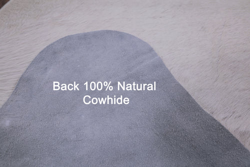 White Natural Cowhide Rug - XX-Large 7' 7