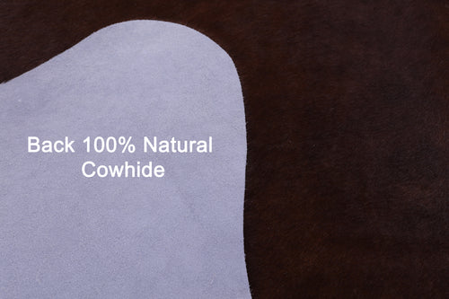 Brown & White Natural Cowhide Rug - X-Large 7' 0