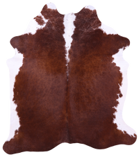 Thumbnail for Brown & White Natural Cowhide Rug - X-Large 7' 0
