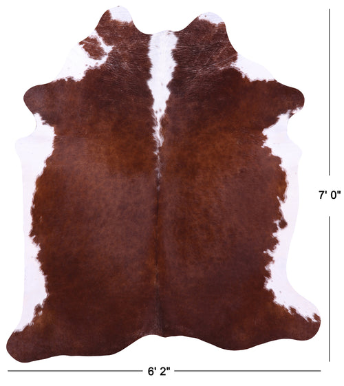 Brown & White Natural Cowhide Rug - X-Large 7' 0
