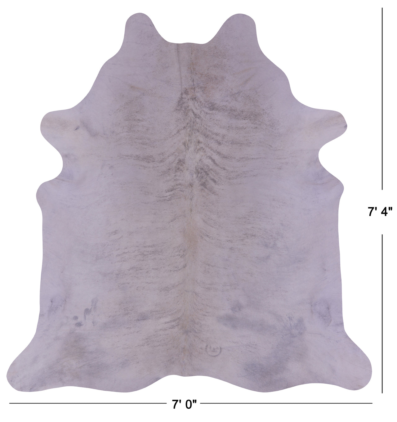 Light Brindle Natural Cowhide Rug - XX-Large 7' 4"H x 7' 0"W