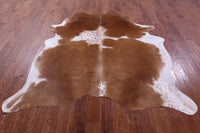 Thumbnail for Brown & White Natural Cowhide Rug - X-Large 7' 3