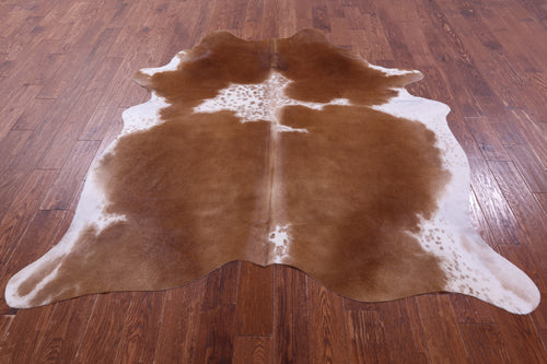 Brown & White Natural Cowhide Rug - X-Large 7' 3