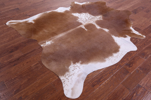Brown & White Natural Cowhide Rug - X-Large 7' 3