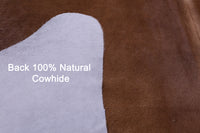 Thumbnail for Brown & White Natural Cowhide Rug - X-Large 7' 3