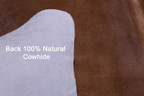 Brown & White Natural Cowhide Rug - X-Large 7' 3