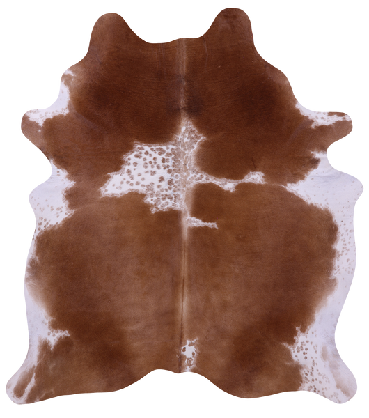 Brown & White Natural Cowhide Rug - X-Large 7' 3"H x 6' 4"W