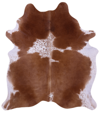 Thumbnail for Brown & White Natural Cowhide Rug - X-Large 7' 3