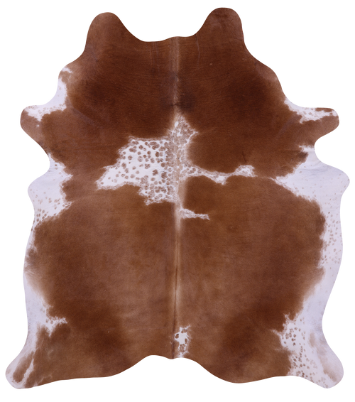 Brown & White Natural Cowhide Rug - X-Large 7' 3
