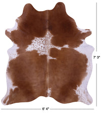 Thumbnail for Brown & White Natural Cowhide Rug - X-Large 7' 3