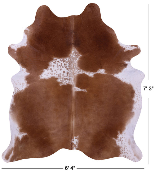 Brown & White Natural Cowhide Rug - X-Large 7' 3