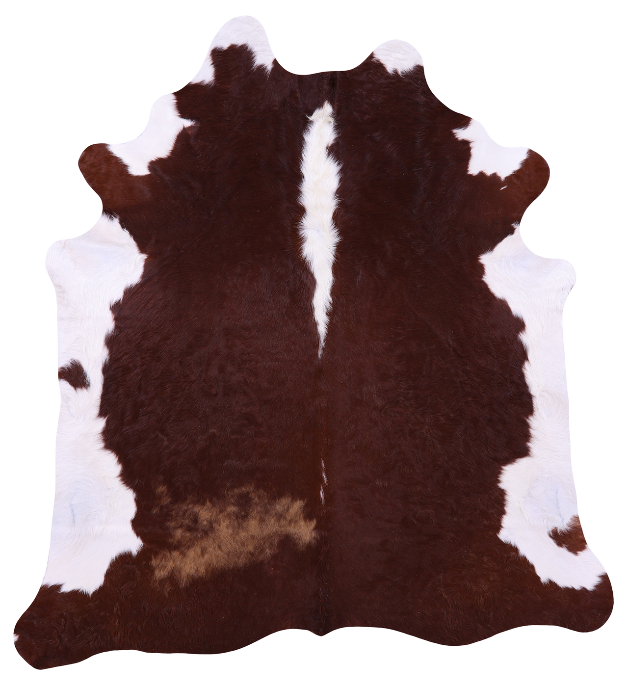 Brown & White Natural Cowhide Rug - X-Large 7' 2"H x 6' 6"W