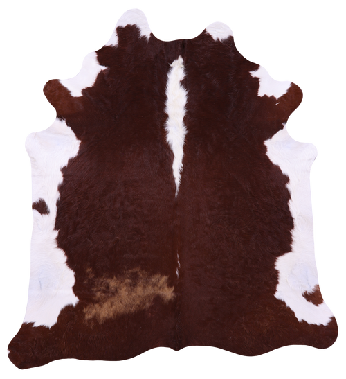 Brown & White Natural Cowhide Rug - X-Large 7' 2
