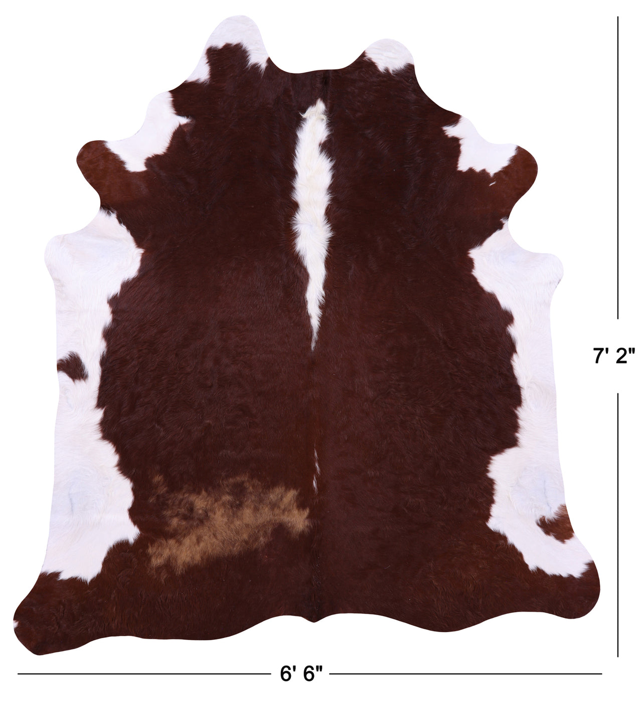 Brown & White Natural Cowhide Rug - X-Large 7' 2"H x 6' 6"W