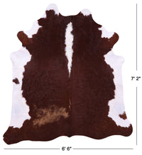 Thumbnail for Brown & White Natural Cowhide Rug - X-Large 7' 2