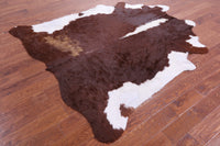 Thumbnail for Brown & White Natural Cowhide Rug - X-Large 7' 2