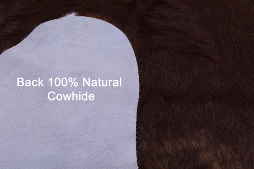 Brown & White Natural Cowhide Rug - X-Large 7' 2