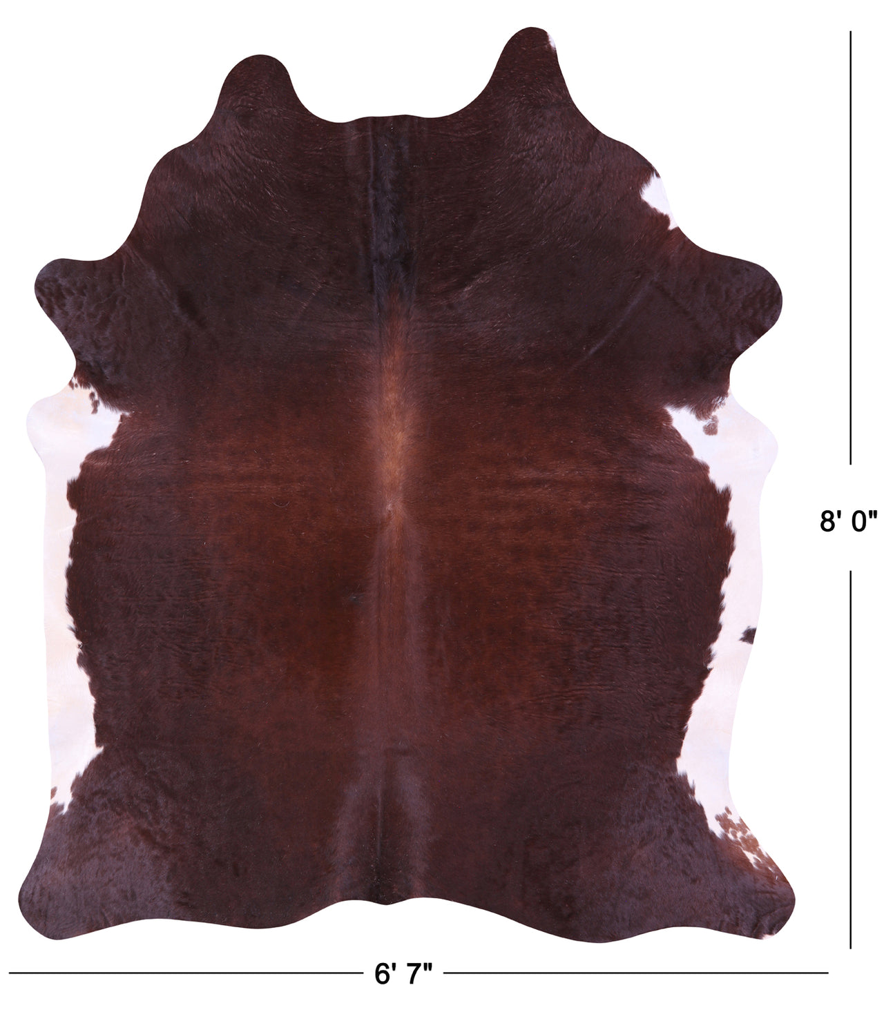 Brown & White Natural Cowhide Rug - XX-Large 8' 0"H x 6' 7"W