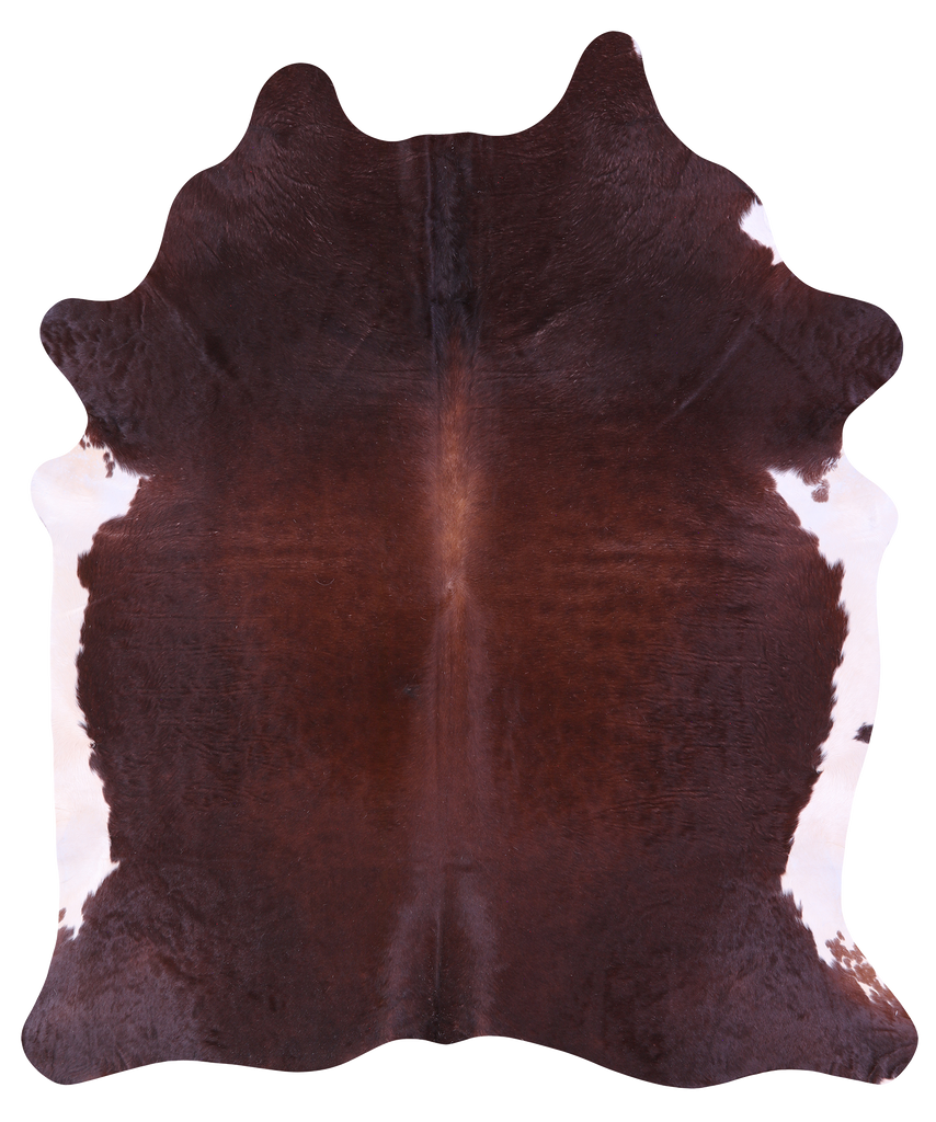 Brown & White Natural Cowhide Rug - XX-Large 8' 0"H x 6' 7"W