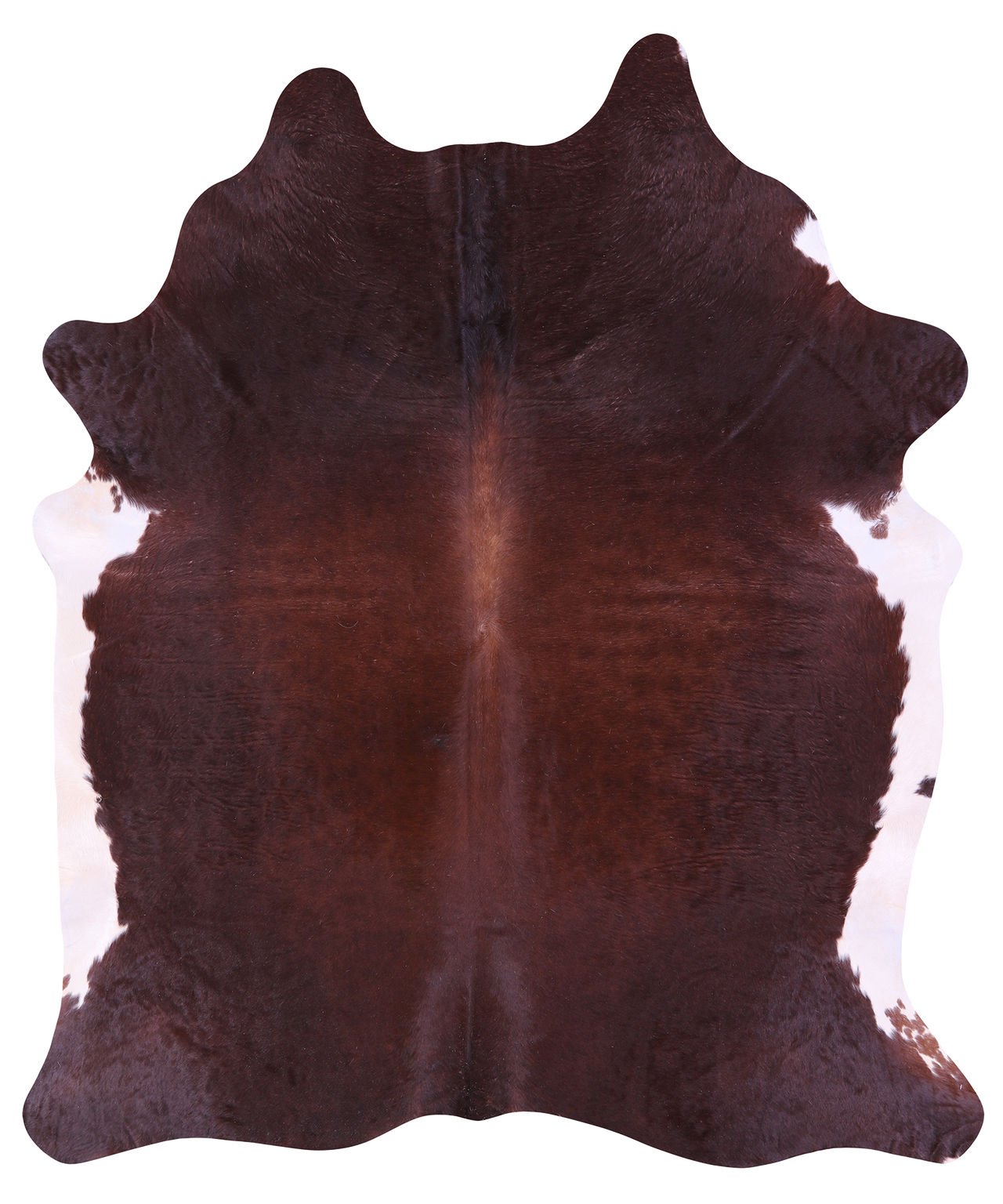 Brown & White Natural Cowhide Rug - XX-Large 8' 0"H x 6' 7"W