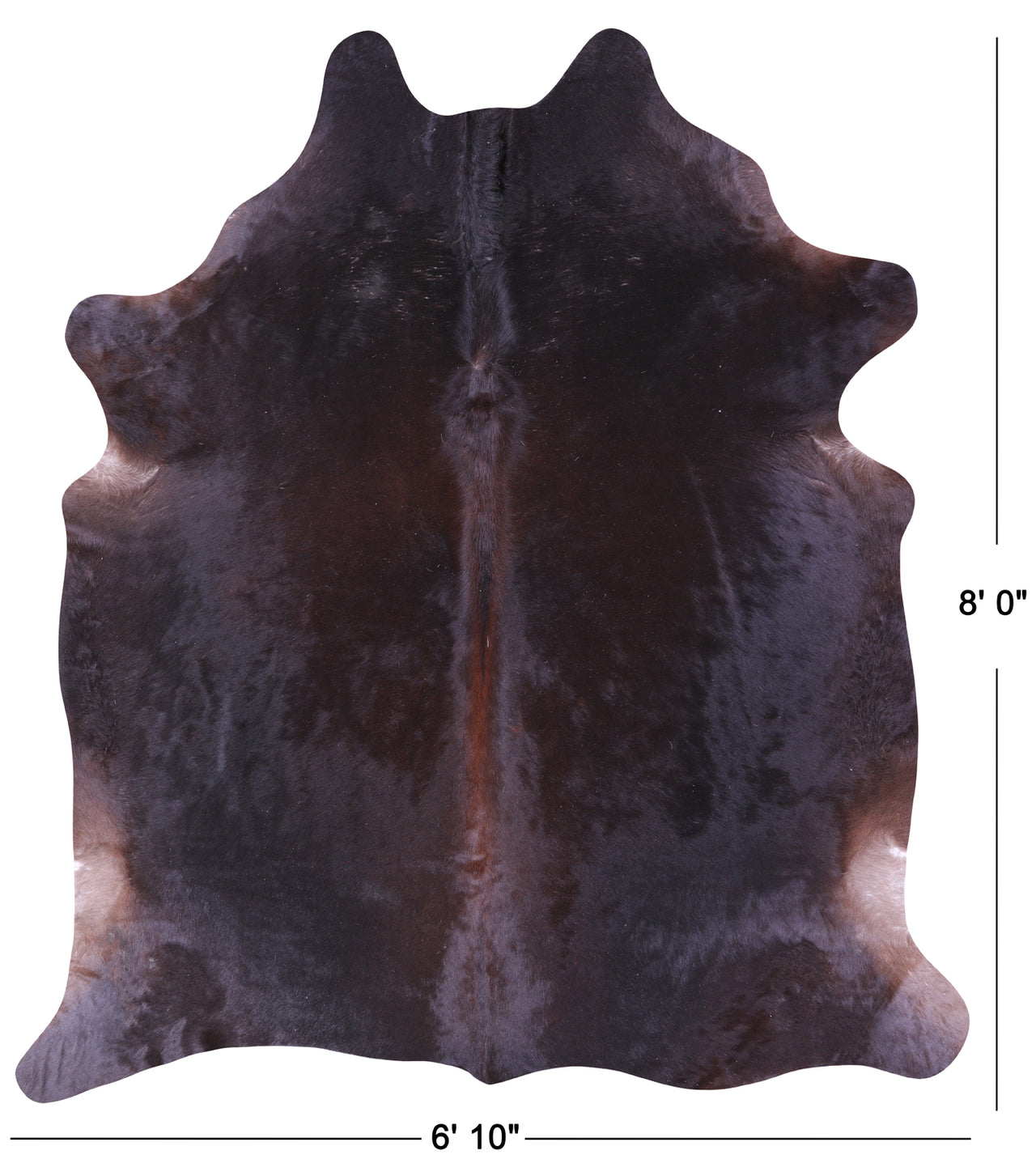 Dark Brown Natural Cowhide Rug - XX-Large 8' 0"H x 6' 10"W