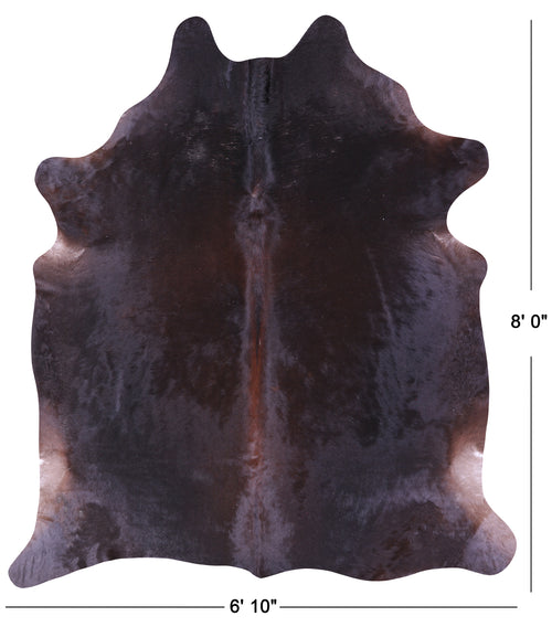Dark Brown Natural Cowhide Rug - XX-Large 8' 0