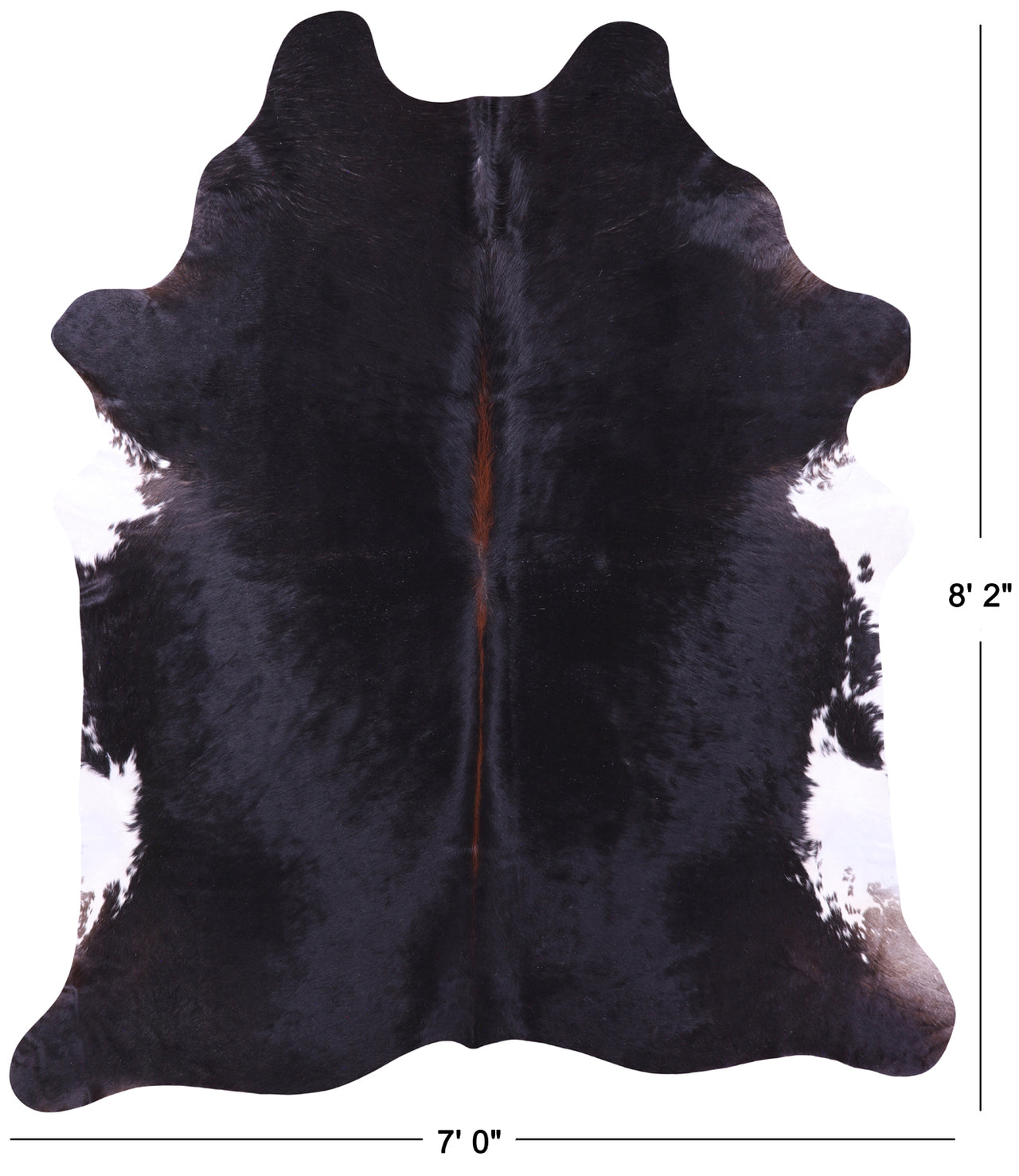 Black & White Natural Cowhide Rug - XX-Large 8' 2"H x 7' 0"W