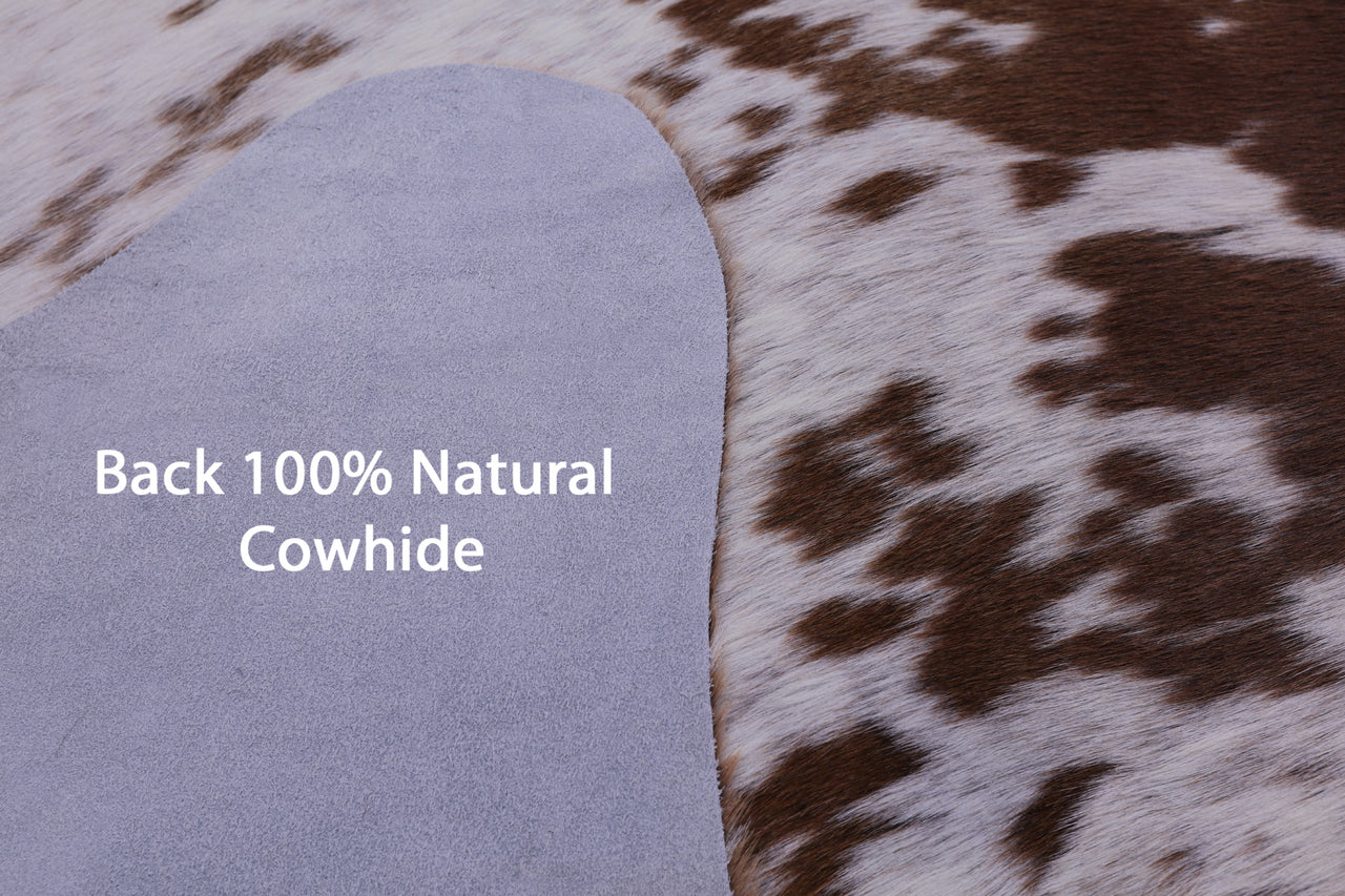 Brown Salt & Pepper Natural Cowhide Rug - XX-Large 7' 8"H x 6' 9"W