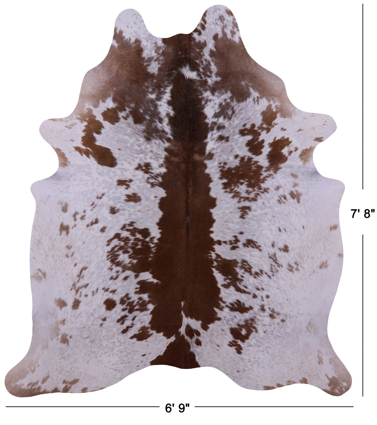 Brown Salt & Pepper Natural Cowhide Rug - XX-Large 7' 8"H x 6' 9"W
