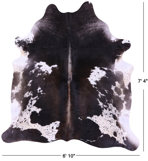 Brown & White Natural Cowhide Rug - XX-Large 7' 4