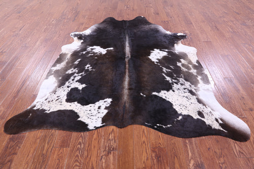 Brown & White Natural Cowhide Rug - XX-Large 7' 4