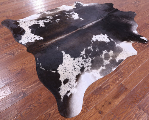 Brown & White Natural Cowhide Rug - XX-Large 7' 4