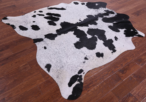 Black Salt & Pepper Natural Cowhide Rug - X-Large 6' 9