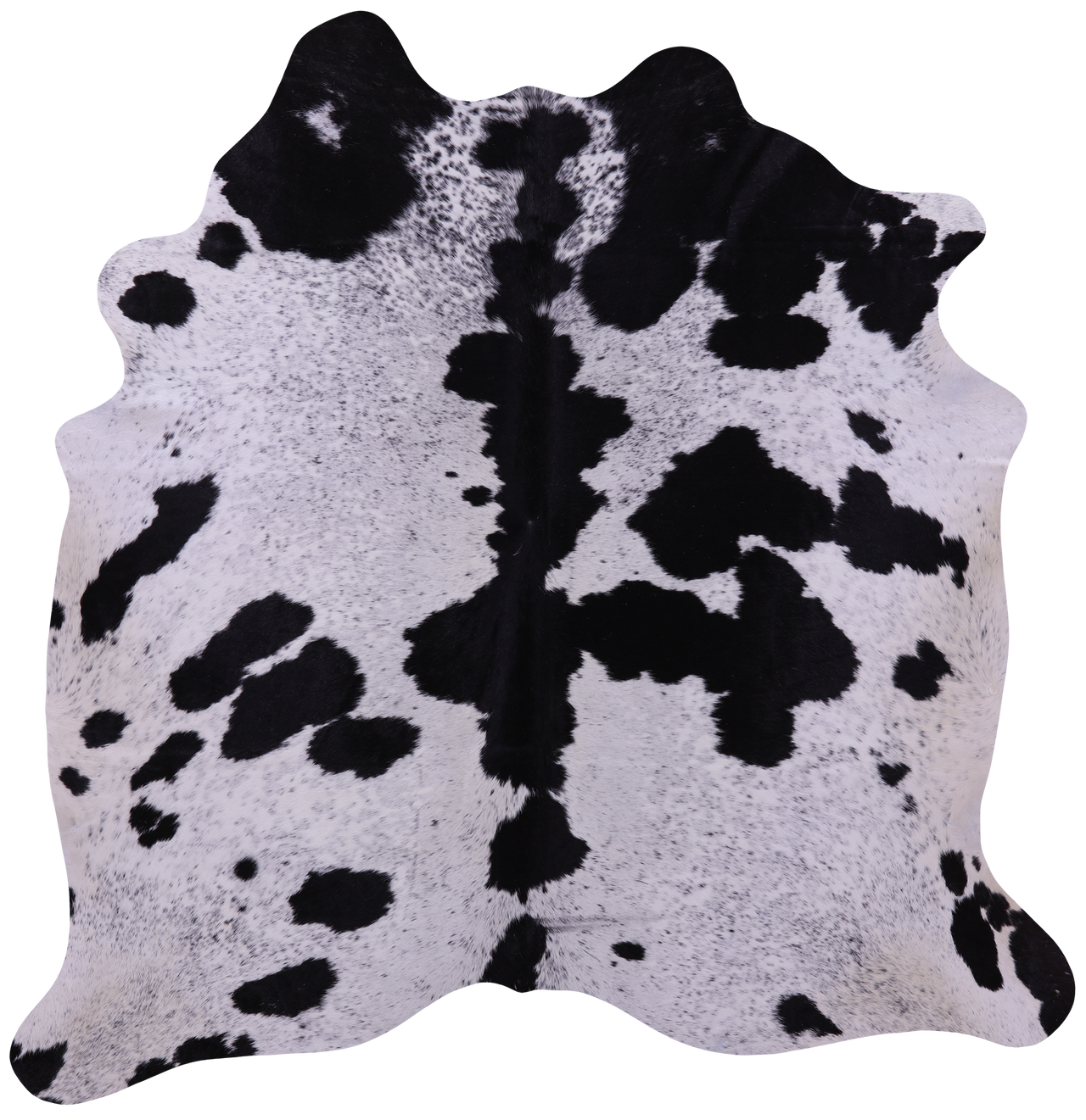 Black Salt & Pepper Natural Cowhide Rug - X-Large 6' 9"H x 6' 6"W