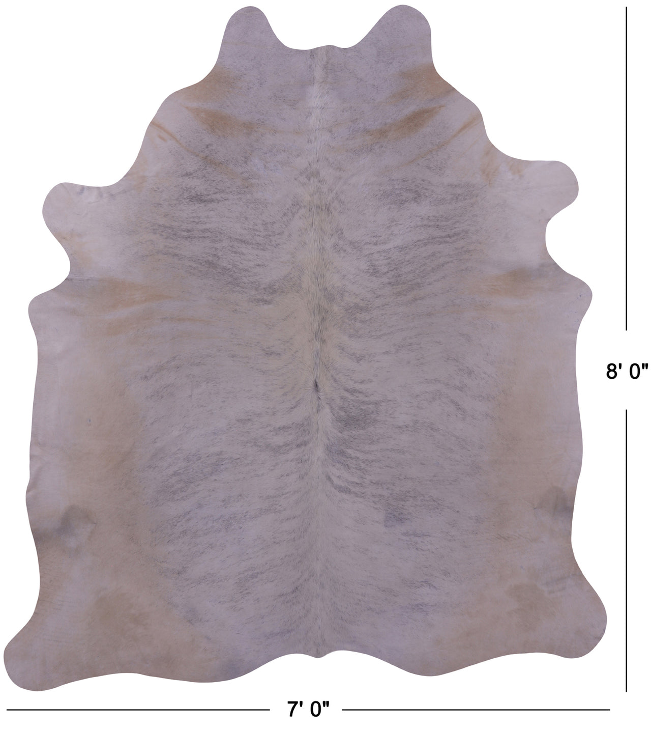 Light Brindle Natural Cowhide Rug - XX-Large 8' 0"H x 7' 0"W